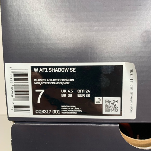 Nike Air Force 1 Shadow SE Hyper Crimson AF1 AF1s - Picture 7 of 7